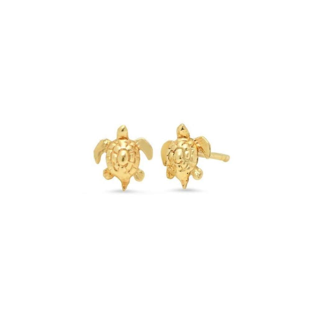 CAITLIN NICOLE JEWELRY EARRINGS Sea Turtle Yellow Gold Studs