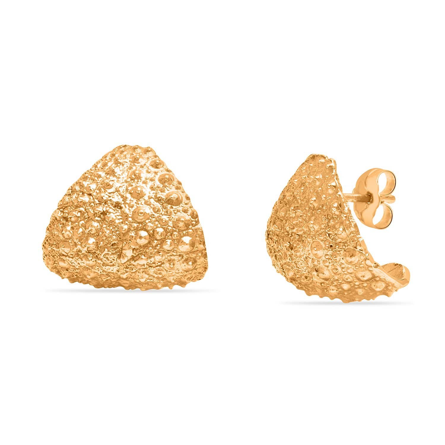 CAITLIN NICOLE JEWELRY EARRINGS Sea Urchin Texture Gold Earrings