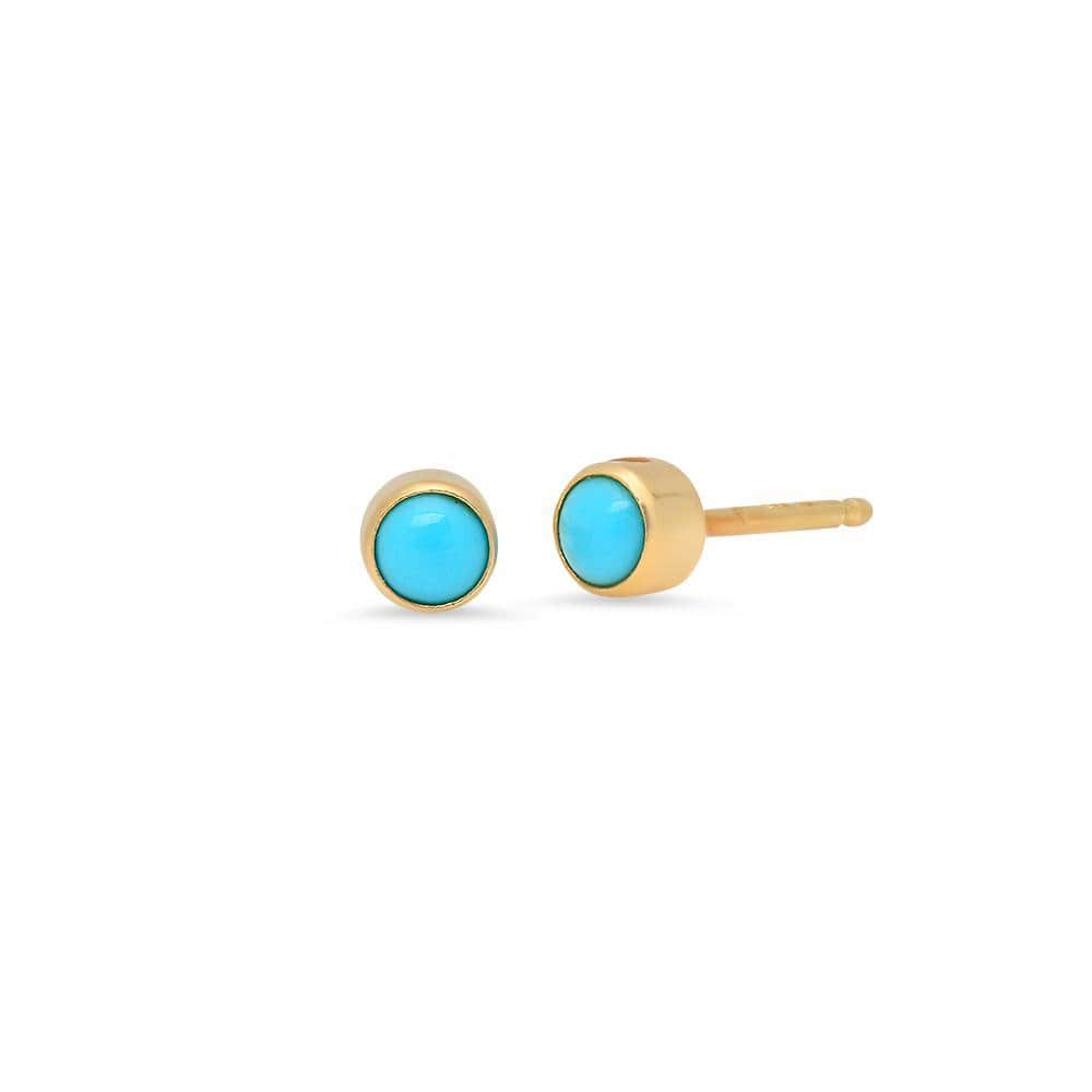 CAITLIN NICOLE JEWELRY EARRINGS Small Turquoise Gold Bezel Studs