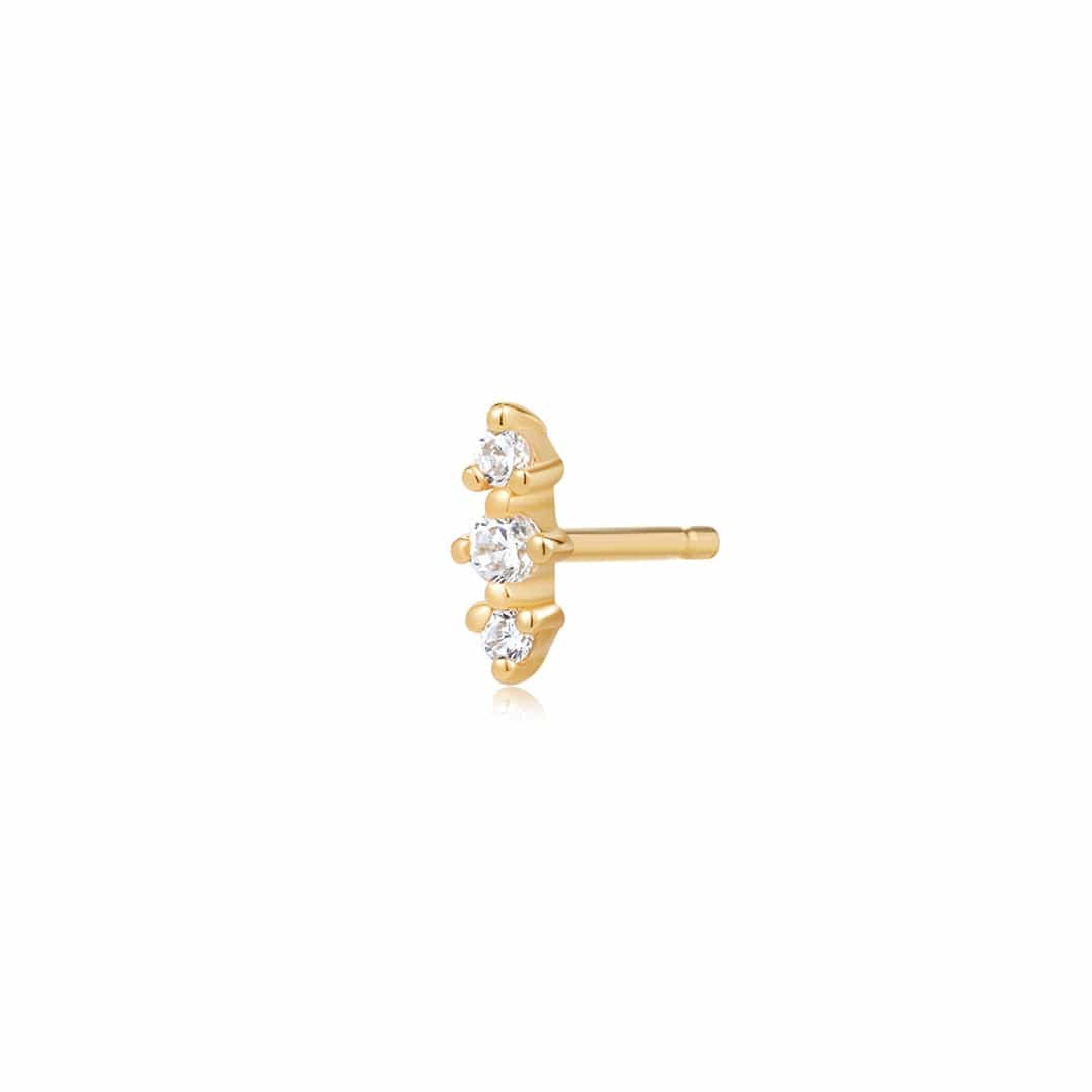 Curated Los Angeles EARRINGS Three Diamond Bar Stud