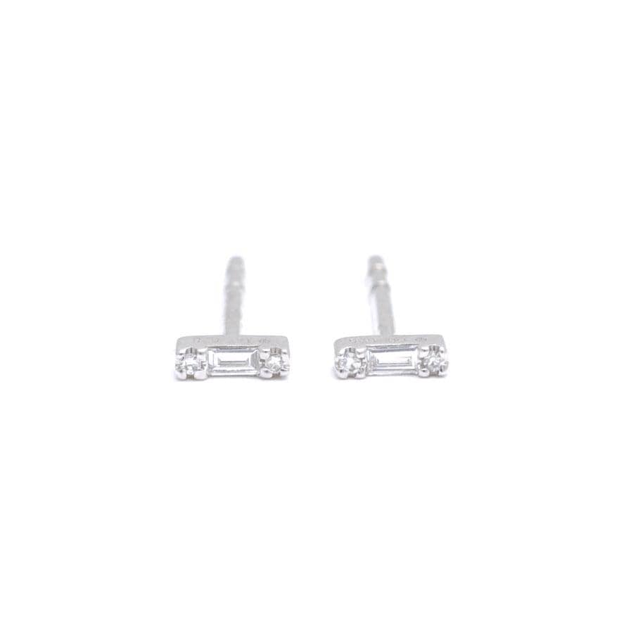 Amazing Grace EARRINGS Tiny Baguette Diamond Studs