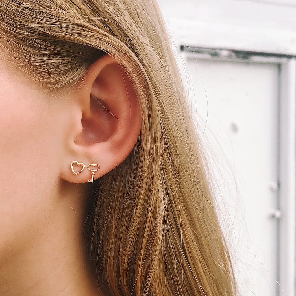 Lee Jones EARRINGS Tiny Gold Key Stud Earrings