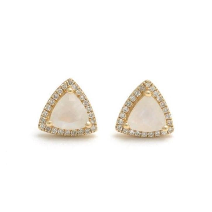 Amazing Grace EARRINGS Trillion Moonstone Diamond Halo Earrings