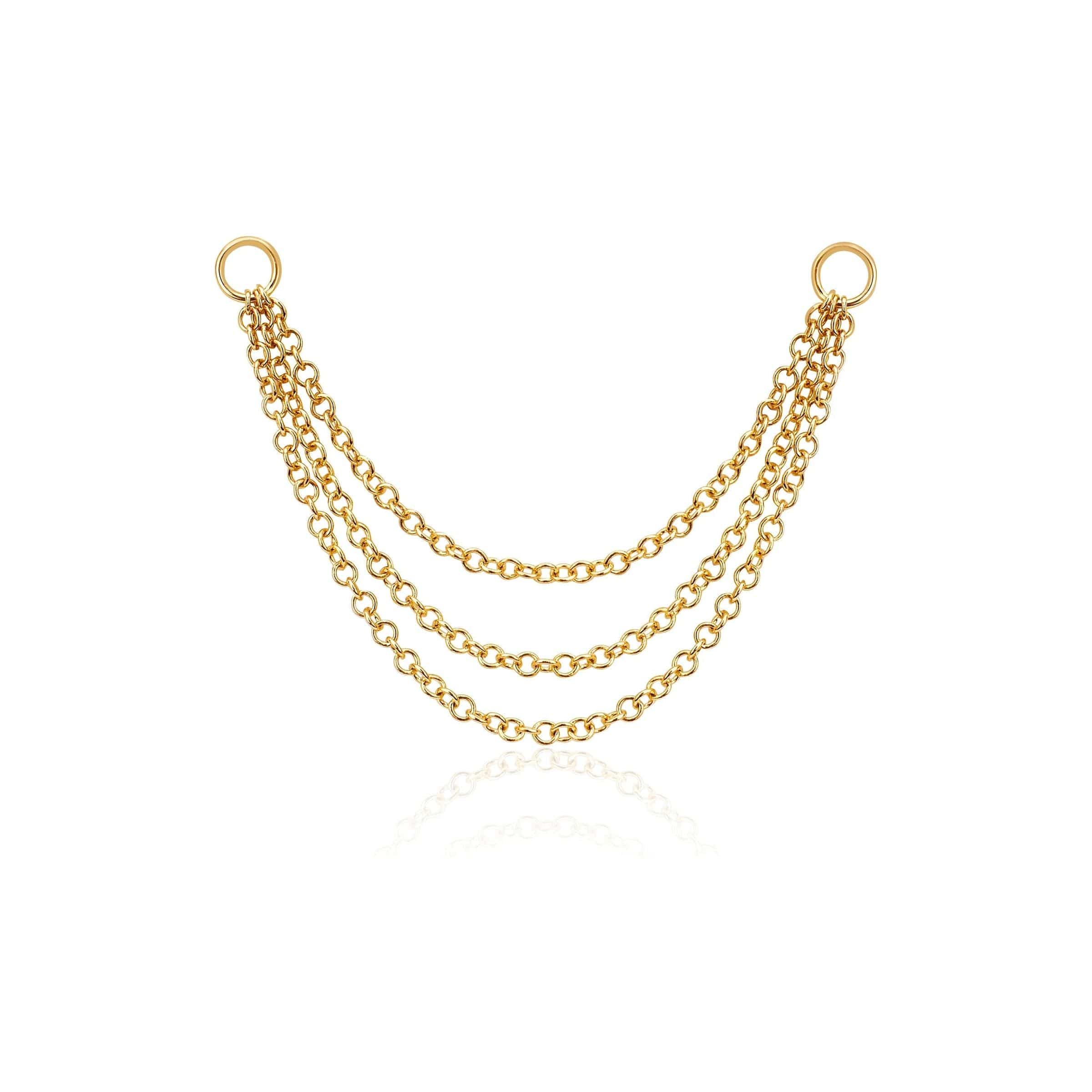 EF COLLECTION EARRINGS Triple Chain Earring Enhancer