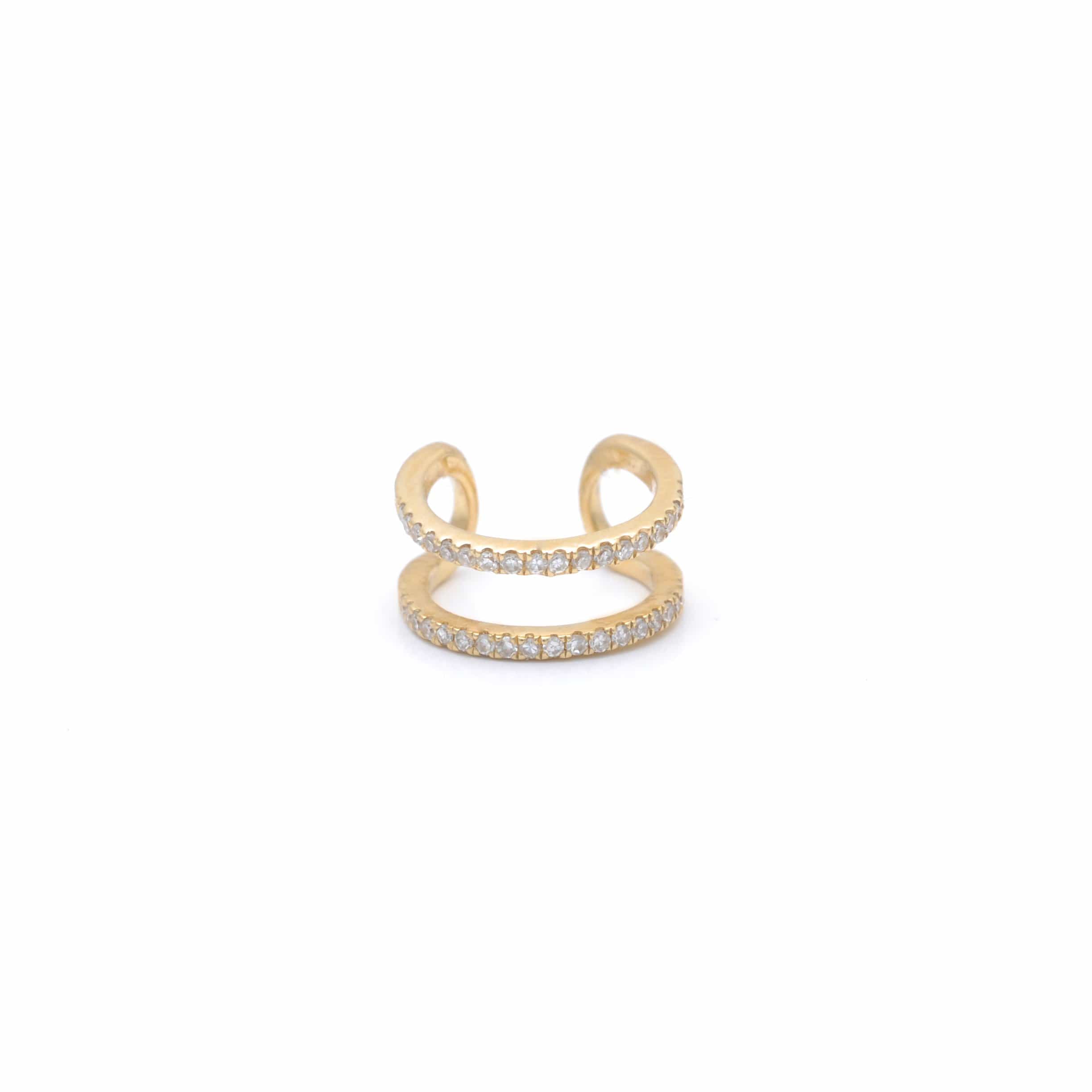 Amazing Grace EARRINGS Two Row Diamond Pave Ear Cuff