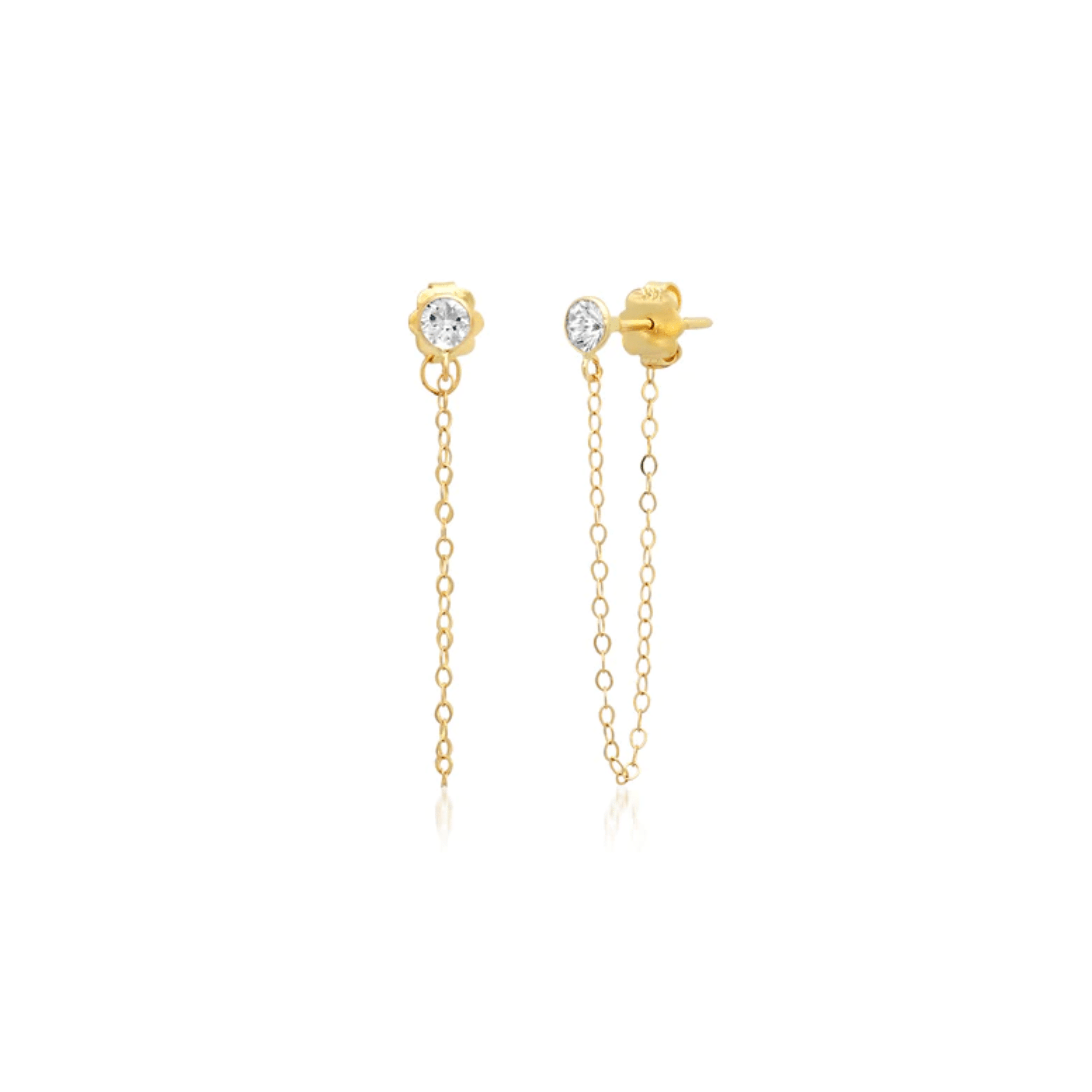 CAITLIN NICOLE JEWELRY EARRINGS White Sapphire Chain Drop Earrings