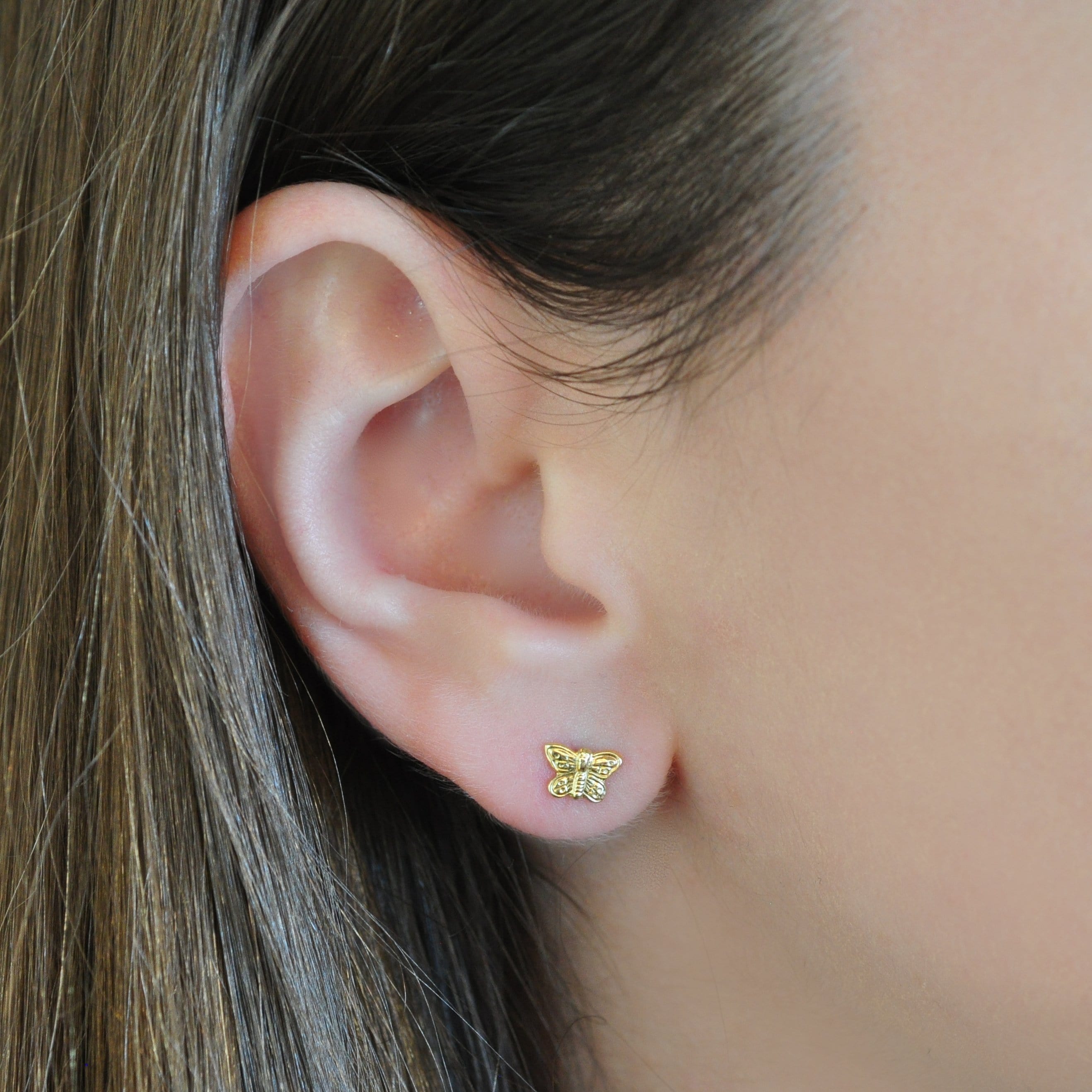 Curated Los Angeles EARRINGS Yellow Gold Small Butterfly Studs