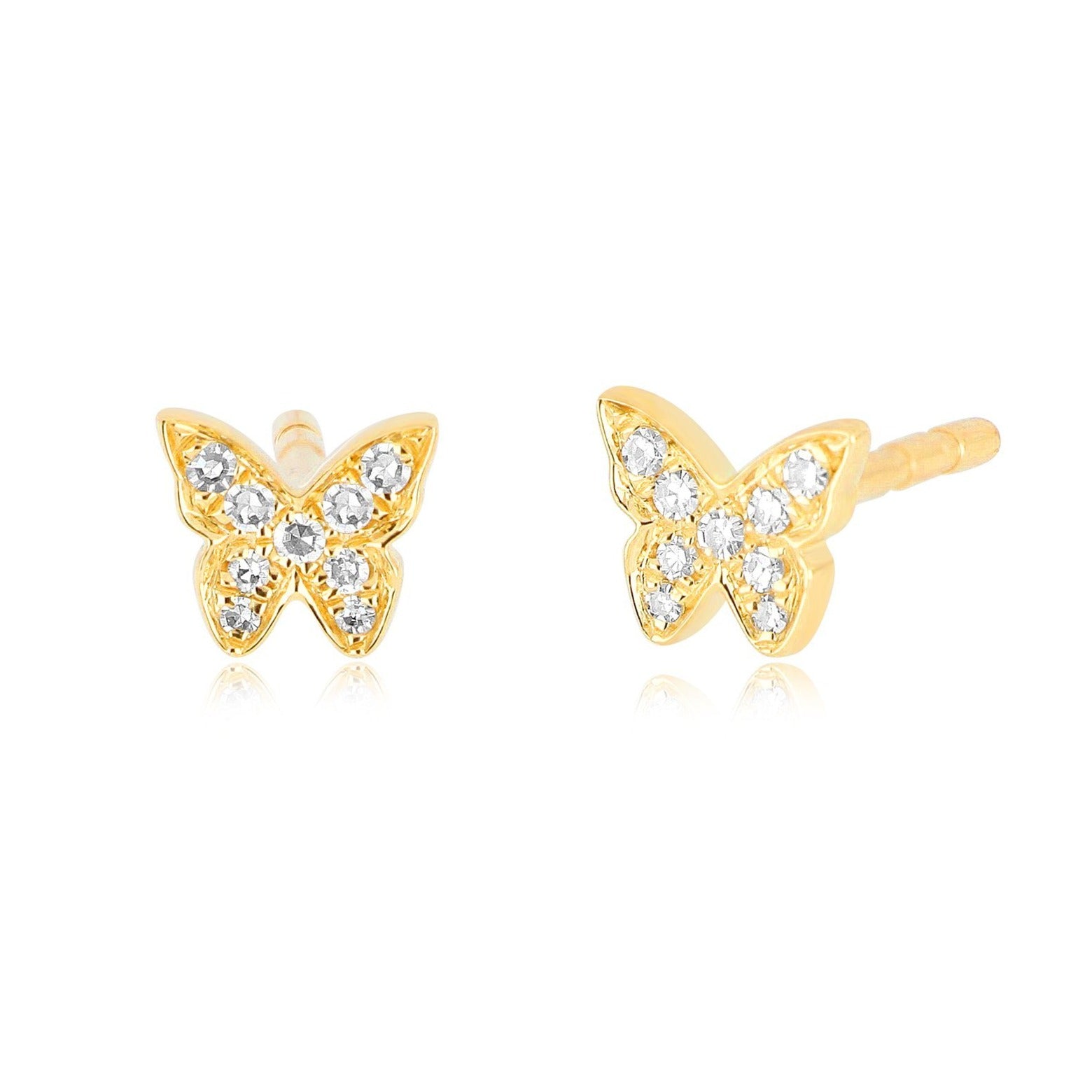 White Diamond Butterfly Studs