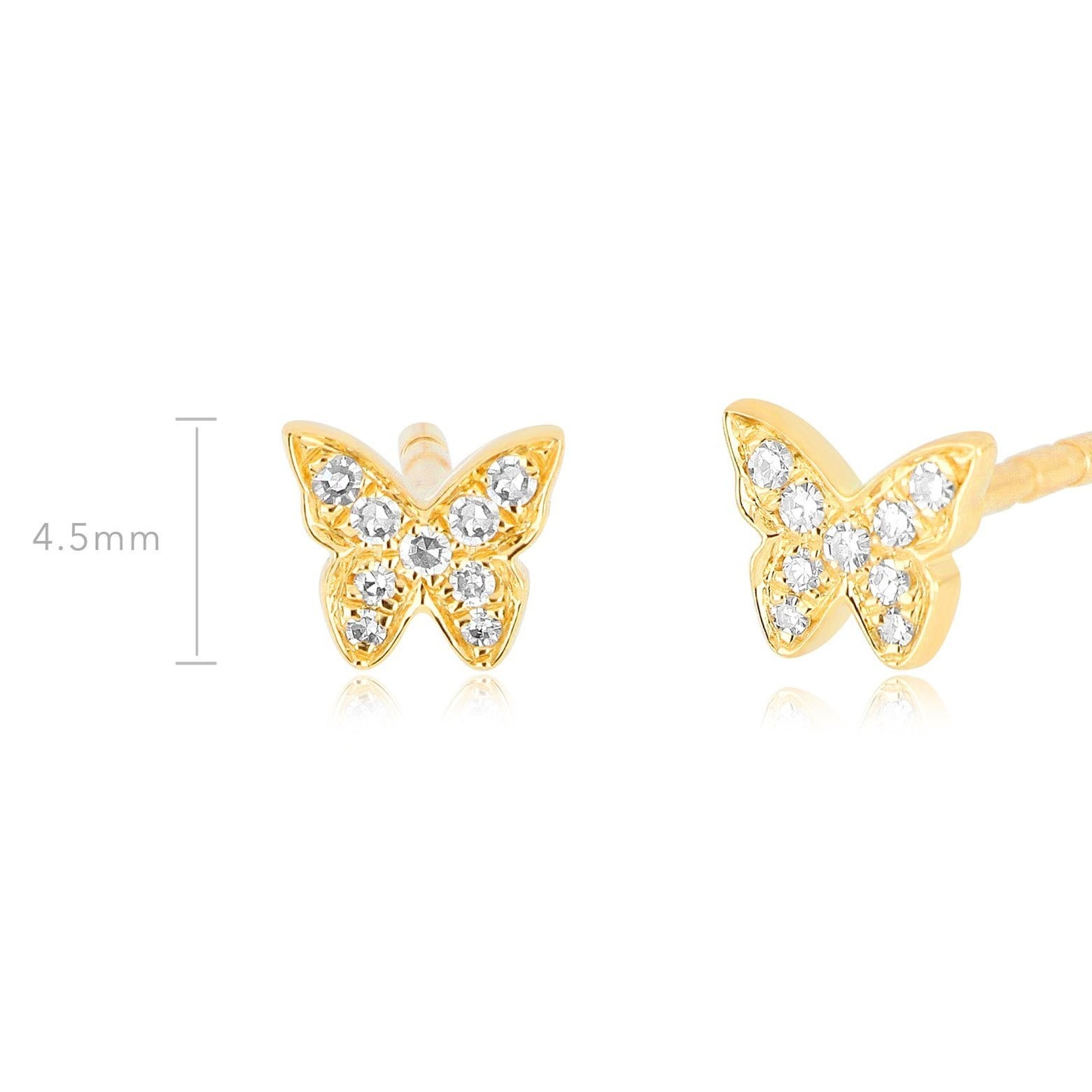 White Diamond Butterfly Studs