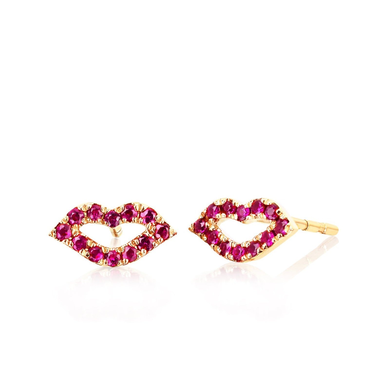 Ruby Red Lips Studs