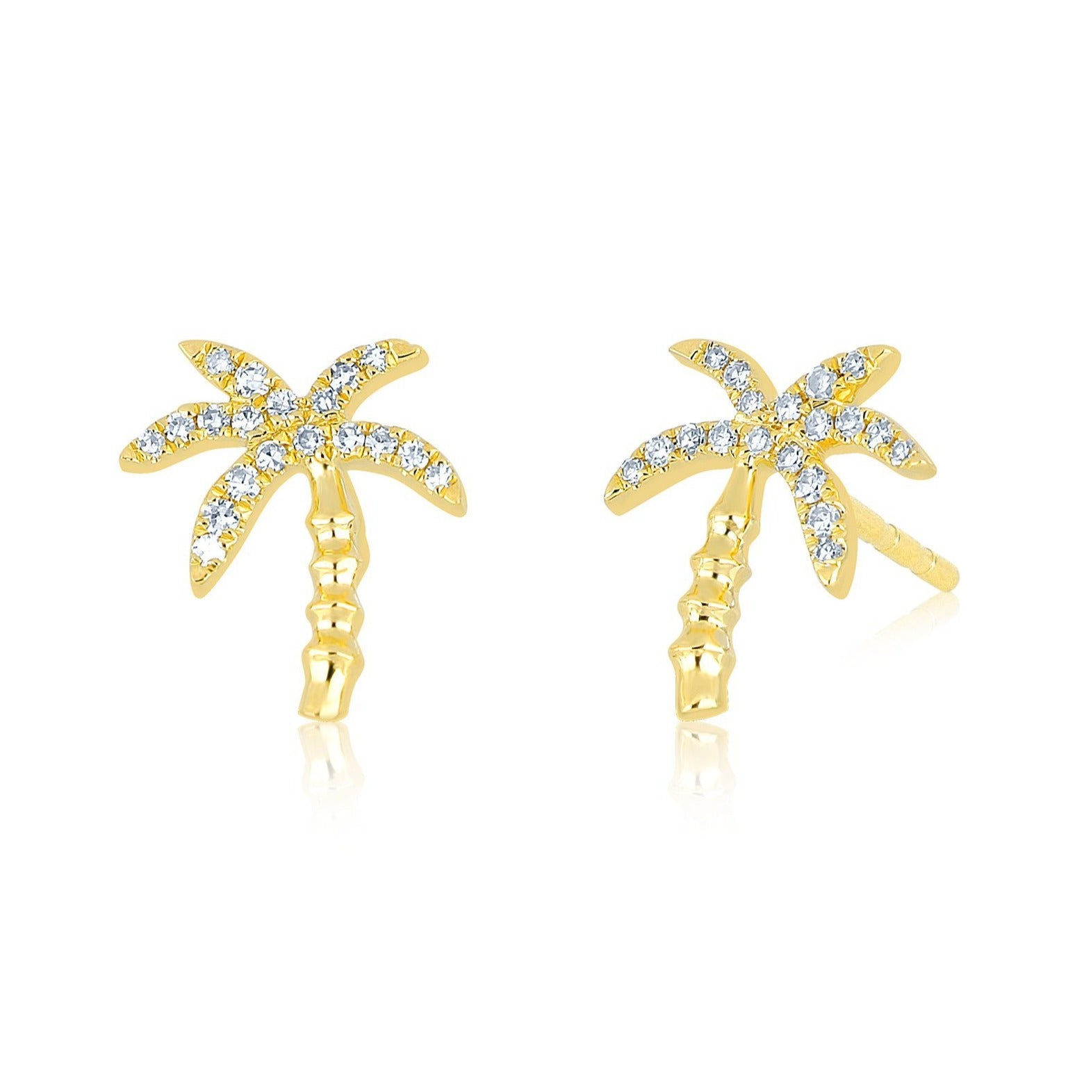 Diamond Palm Tree Studs