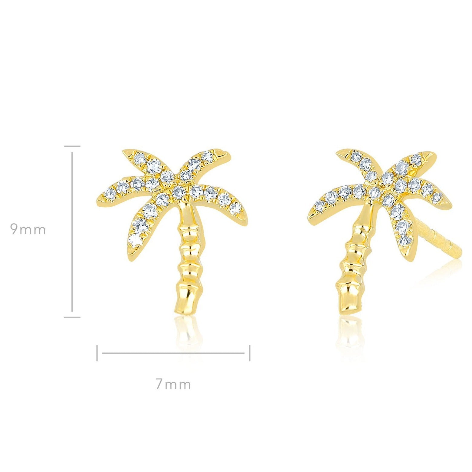 Diamond Palm Tree Studs