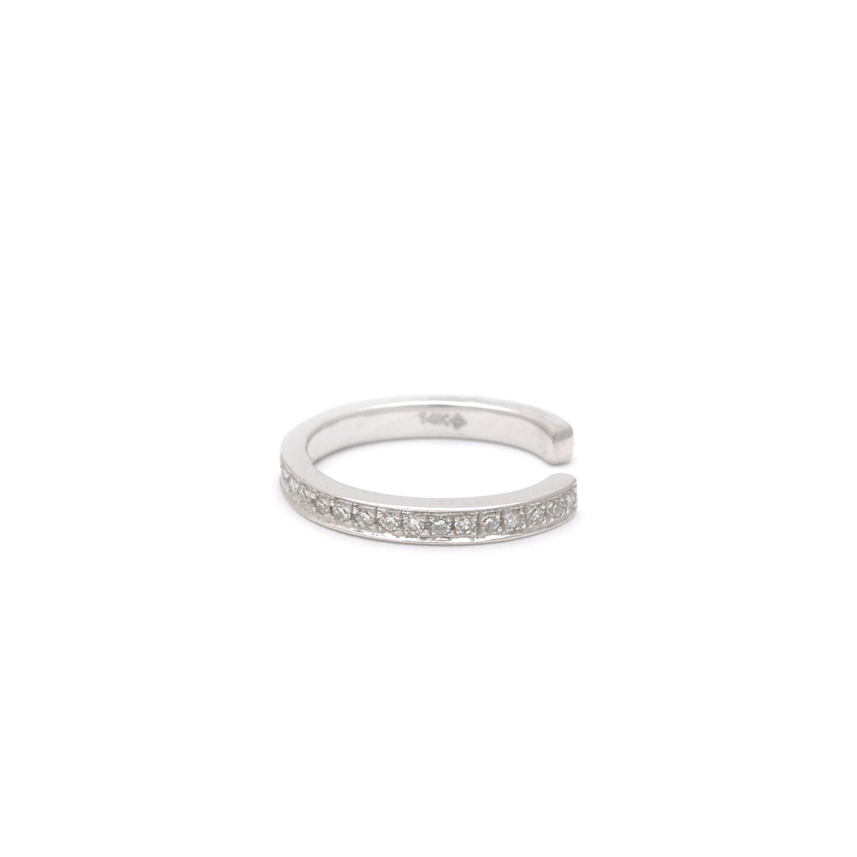 French Pave Diamond Ear Cuff 14K