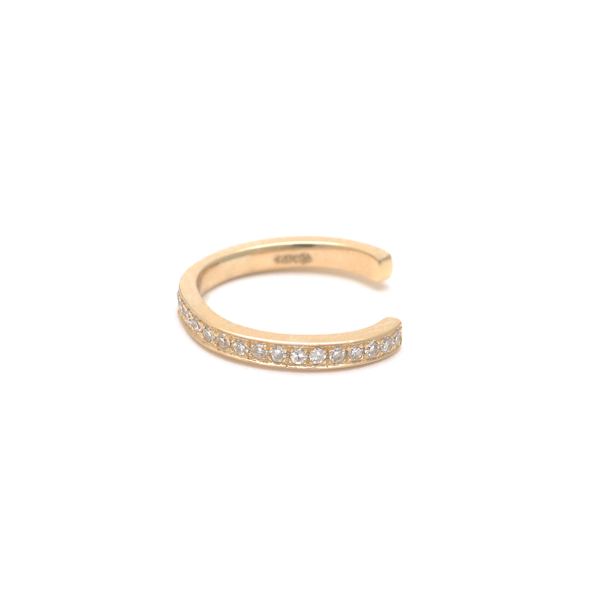French Pave Diamond Ear Cuff 14K