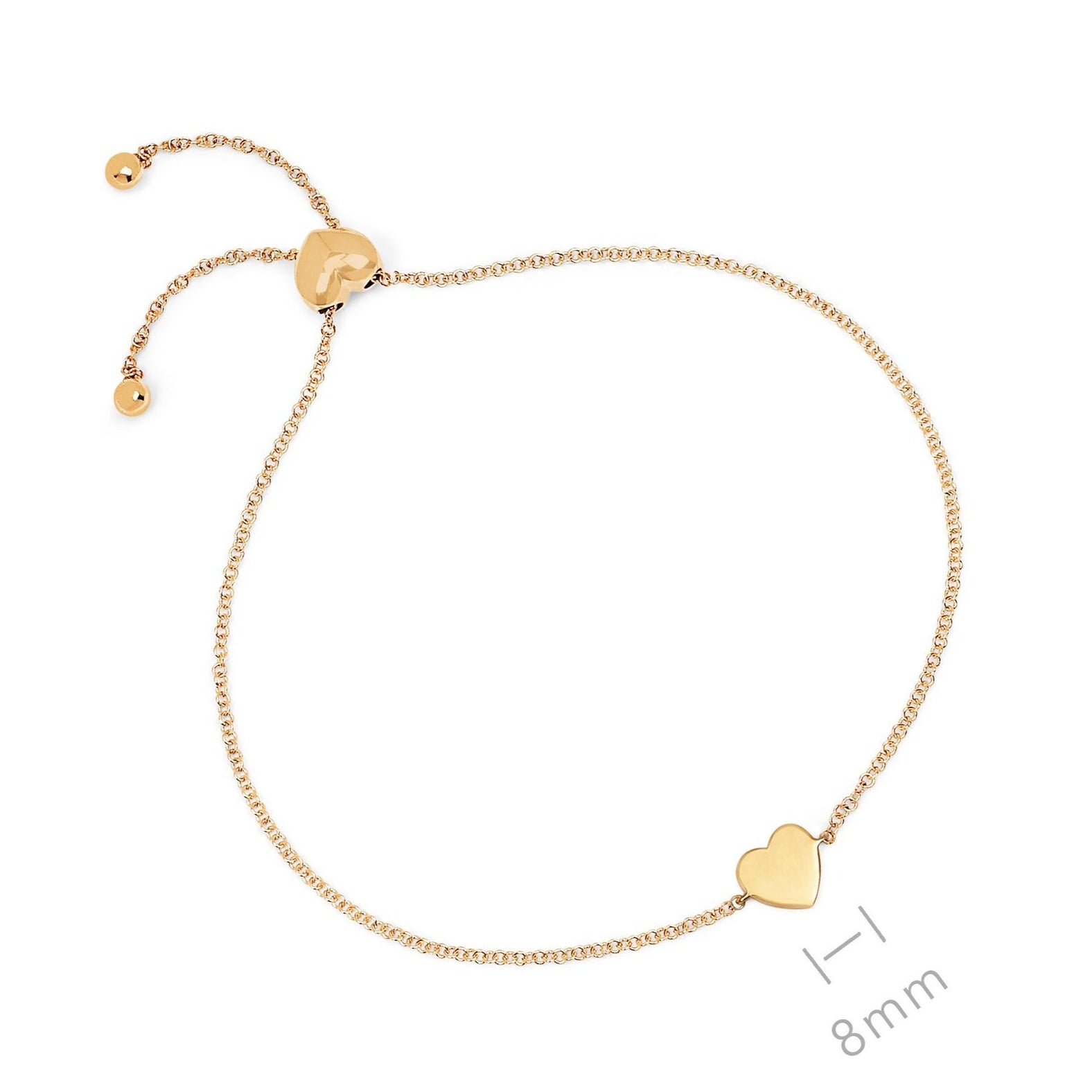 Gold Heart Bolo Bracelet