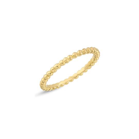 Small Beaded Gold Stacking Band