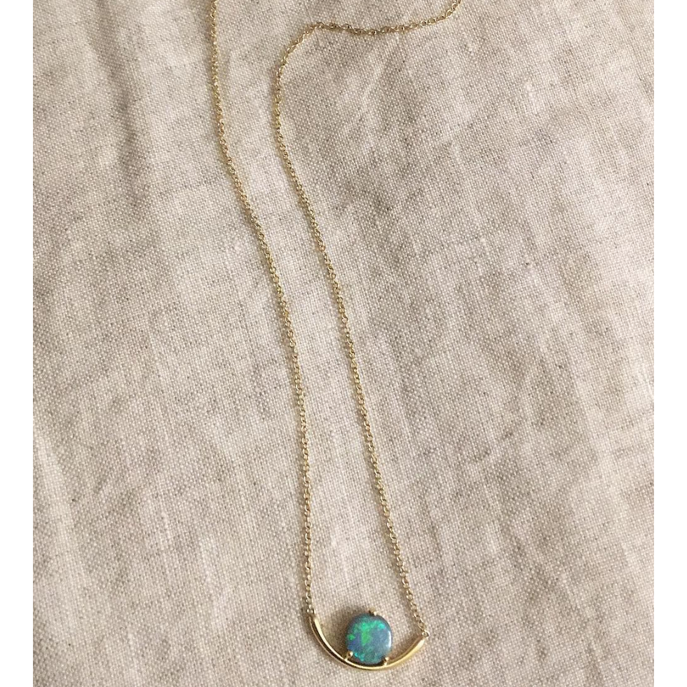 Gold Curve Opal Necklace