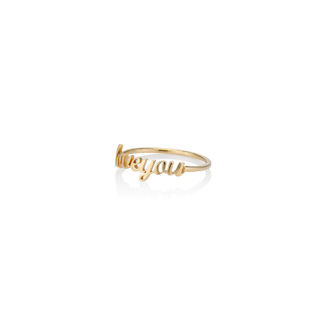 Love You Script Ring