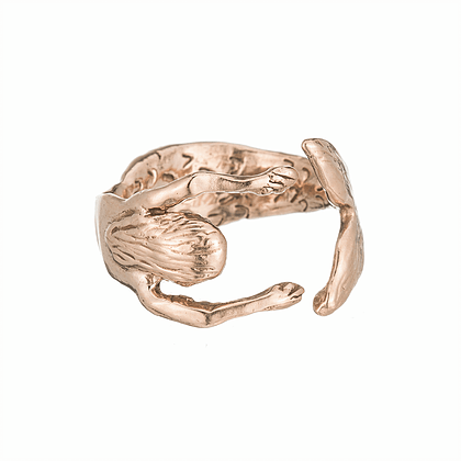 Secret Diamond Mermaid Hug Rose Gold Ring - Curated Los Angeles