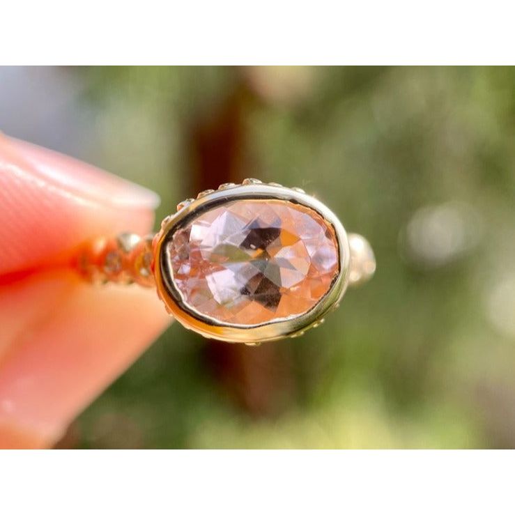 Morganite Diamond Sunbeam Ring