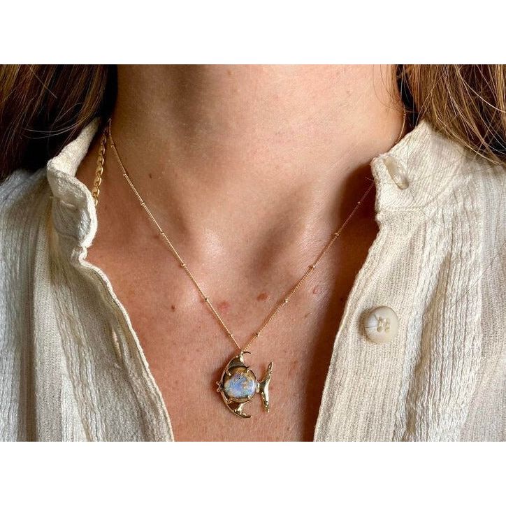 Opal Fish Charm