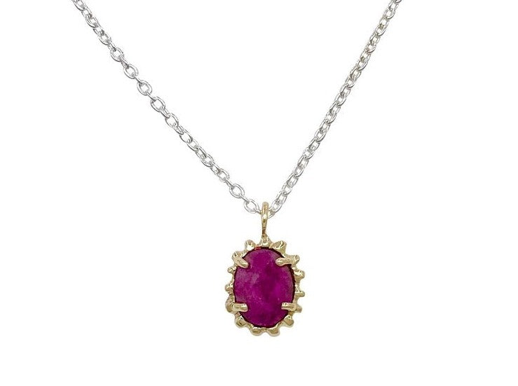 Ruby Solar Flare Charm Necklace