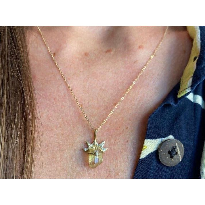 Sun Charm With Golden Stone