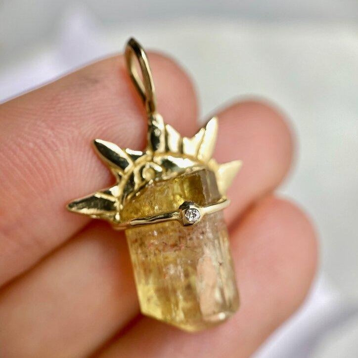 Sun Charm With Golden Stone