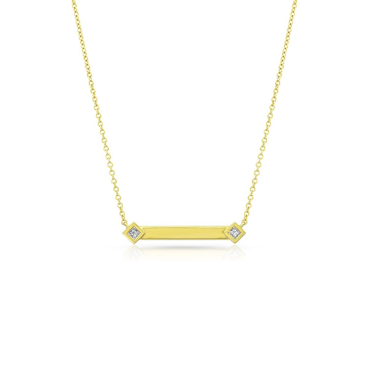 Ziba Zidehsarai NECKLACES Diamond Bar Yellow Gold Necklace