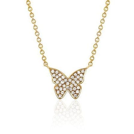 EF COLLECTION NECKLACES Diamond Butterfly Necklace