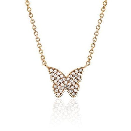 EF COLLECTION NECKLACES Diamond Butterfly Necklace