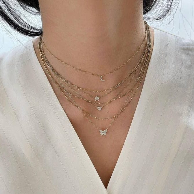EF COLLECTION NECKLACES Diamond Butterfly Necklace