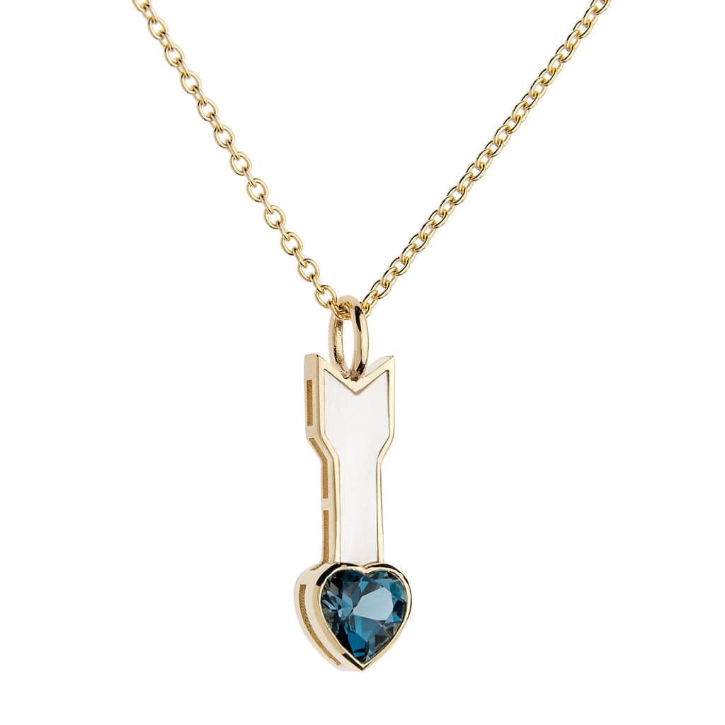 Lee Jones NECKLACES Forward London Blue Topaz and Mother of Pearl Necklace
