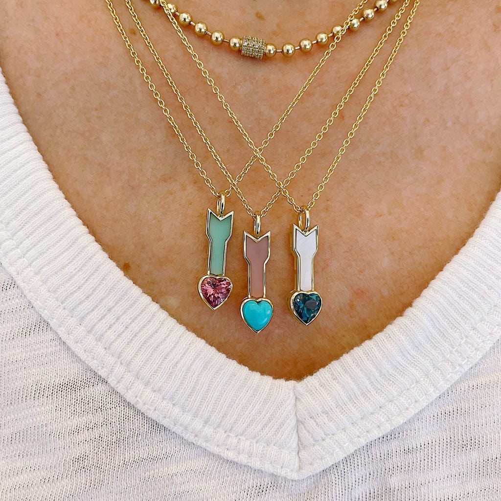 Lee Jones NECKLACES Forward London Blue Topaz and Mother of Pearl Necklace