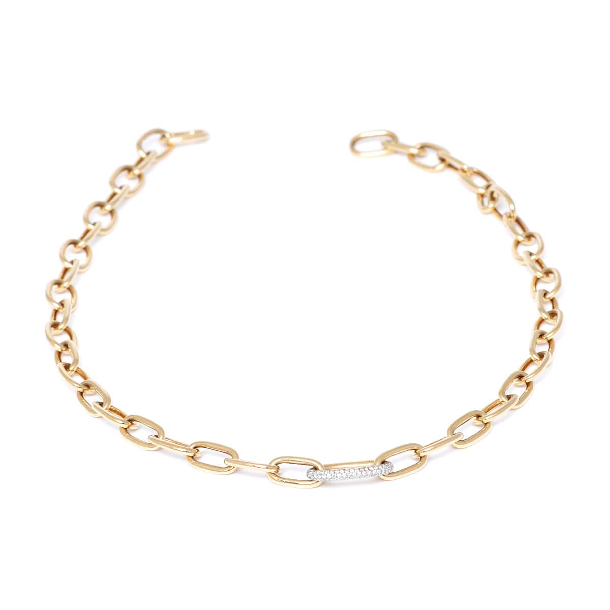 Amazing Grace NECKLACES Large Chain Link Diamond Pave Gold Necklace