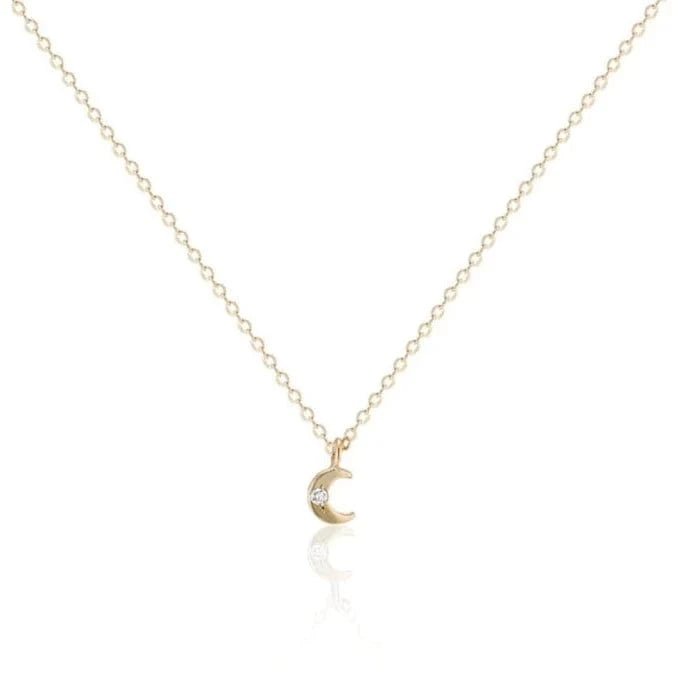 Charlie and Marcelle NECKLACES Little Luna Moon Charm Necklace