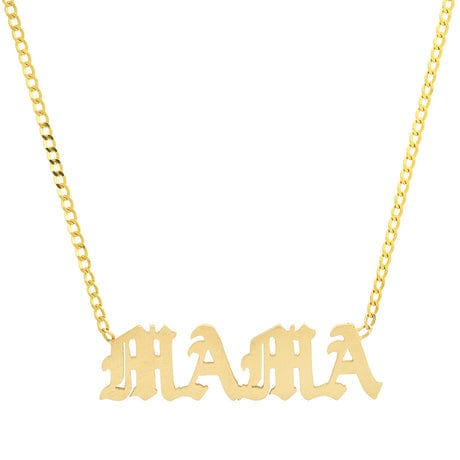 CAITLIN NICOLE JEWELRY NECKLACES Mama Old English Script Necklace