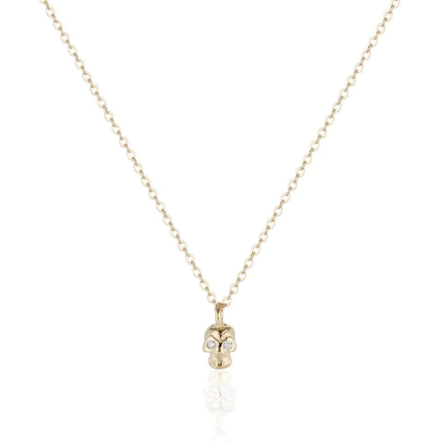 Charlie and Marcelle NECKLACES Teensy Memento Mori Skull Necklace