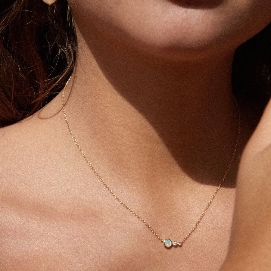 Fade to Black NECKLACES Trio Opal and Graduating Diamond Necklace
