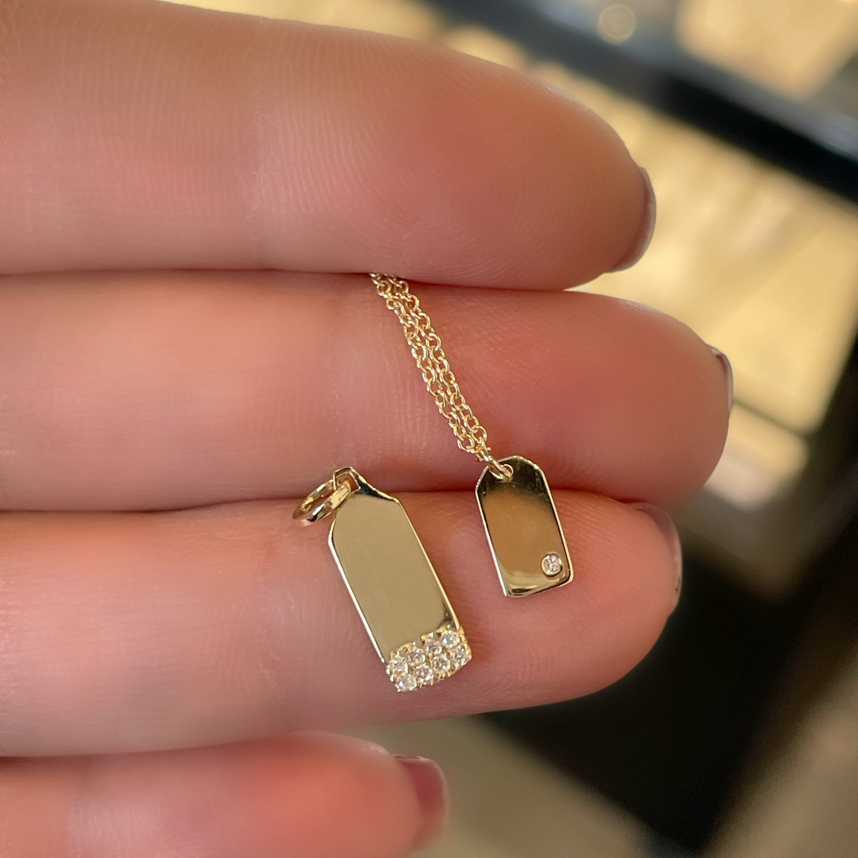 Small gold dog tag hot sale