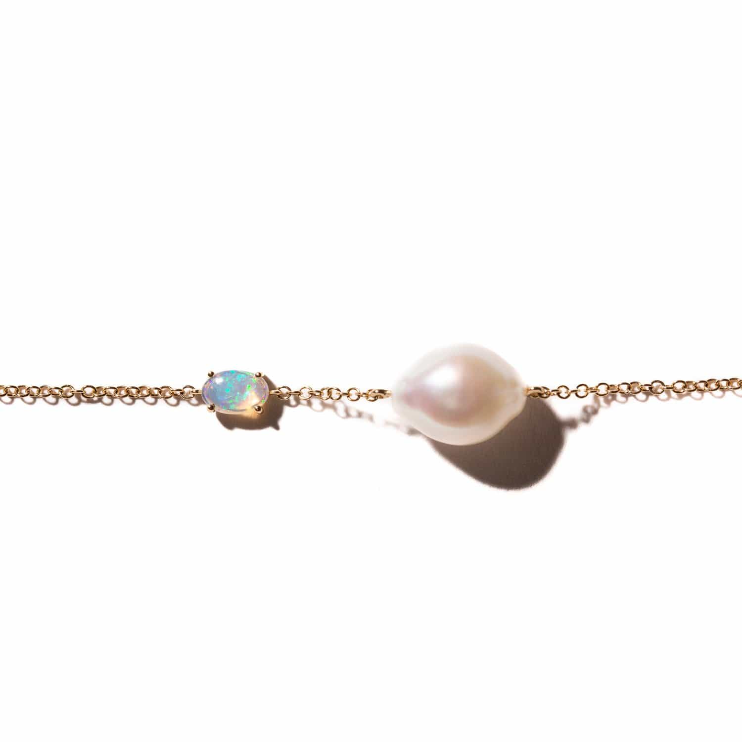 Pearl and Opal Gold Bracelet