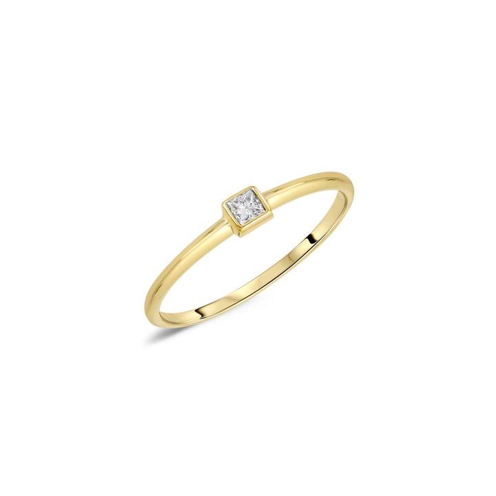 Square Diamond Solitaire Ring