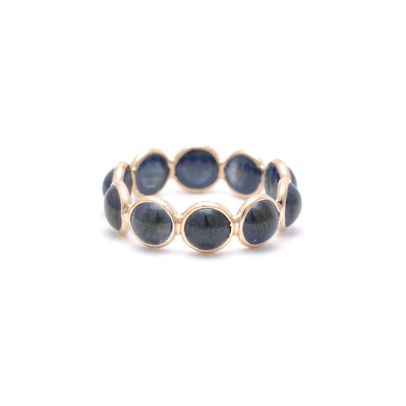 SUNDAR RINGS Cabochon Sapphire Bezel Eternity Ring
