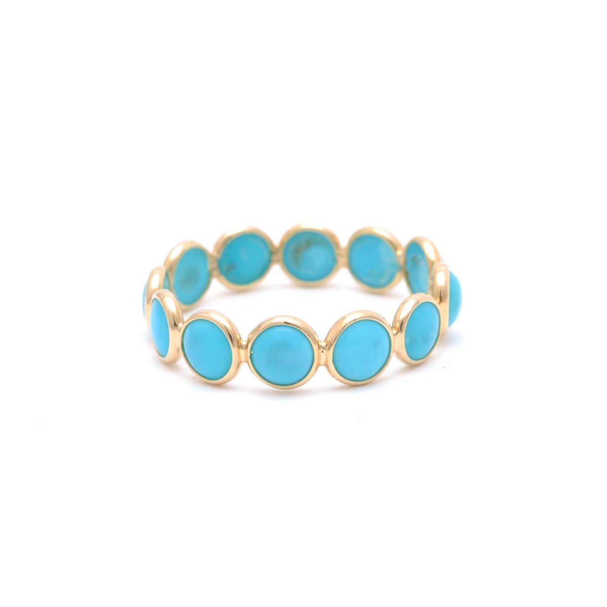 SUNDAR RINGS Cabochon Turquoise Bezel Eternity Ring
