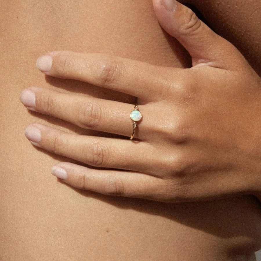 Fade to Black RINGS Diamond and Opal Gold Ring