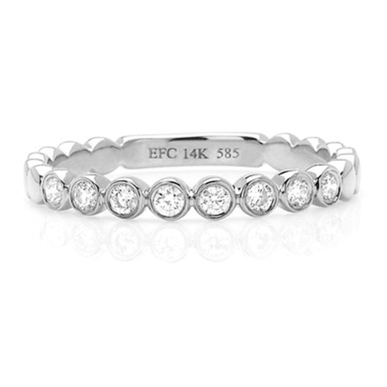 EF COLLECTION RINGS Diamond Bezel Stacking Ring