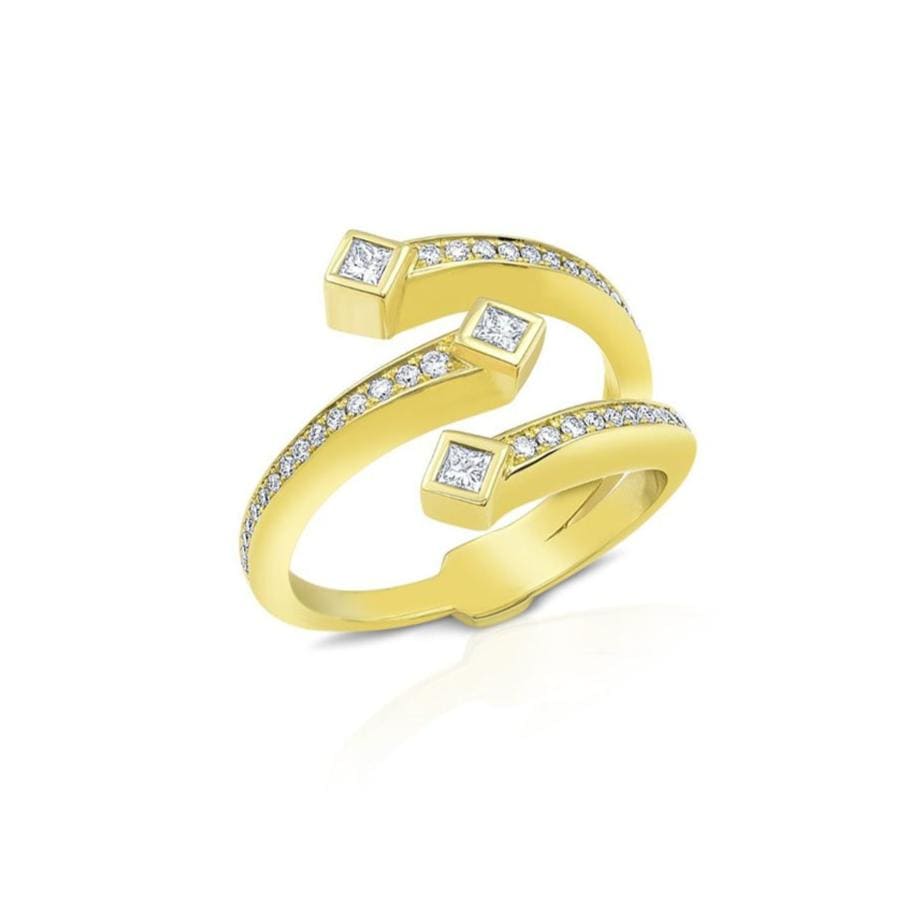 Ziba Zidehsarai RINGS Diamond Three Wrap Open Band Ring