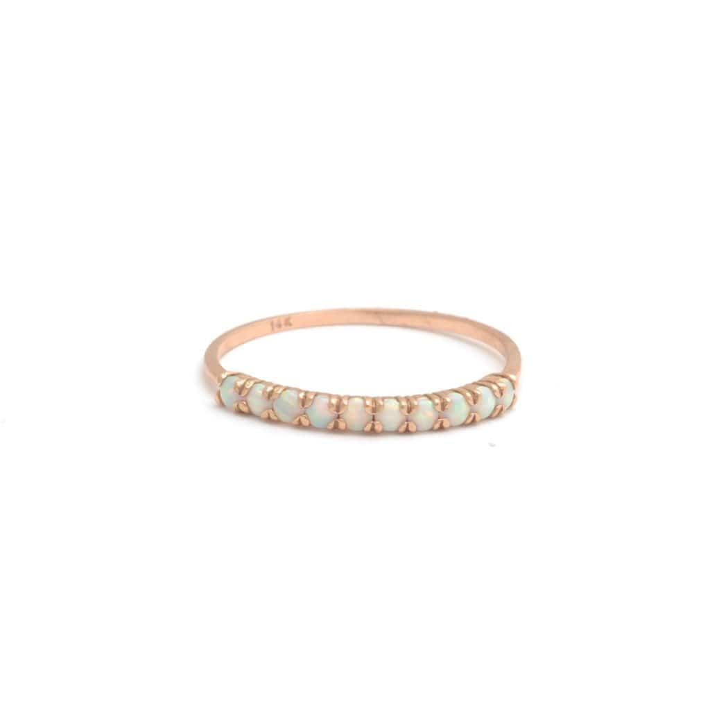 Amazing Grace RINGS Opal Pave Half Eternity Rose Gold Ring