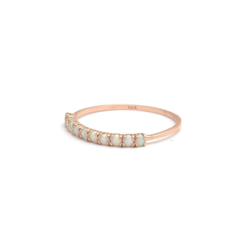 Amazing Grace RINGS Opal Pave Half Eternity Rose Gold Ring