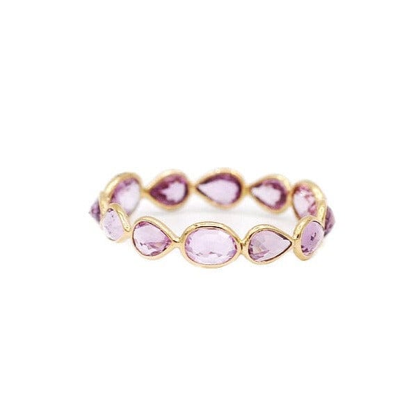 SUNDAR RINGS Oval and Pear Shaped Sapphire Bezel Set Eternity Ring